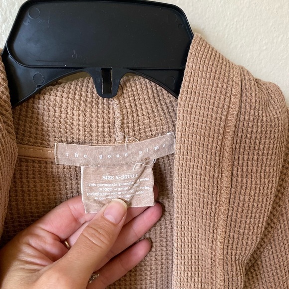 The Good Alma Women’s Waffle Tan Cardigan Duster XS Loungewear Beach Leisure Top - Picture 6 of 10